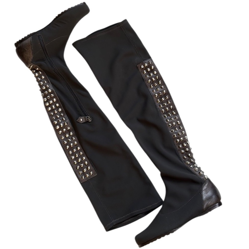 NWOT Lisa for Donald J. Pliner Fabian OTK
Studded Stretch&Leather Boots Size 5.5